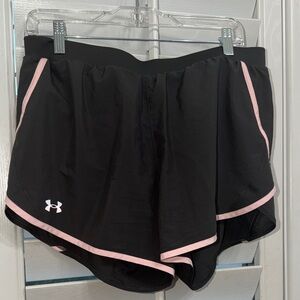 Under Armour Women's Athletic Shorts - Black with Pink Accents